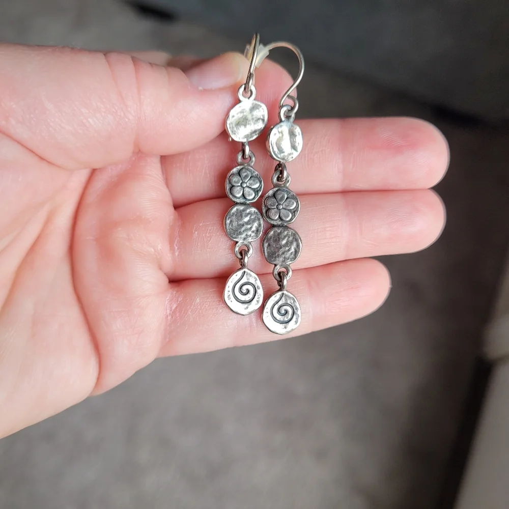 Silpada Silver Drop Charm Earrings - Picture 5 of 6